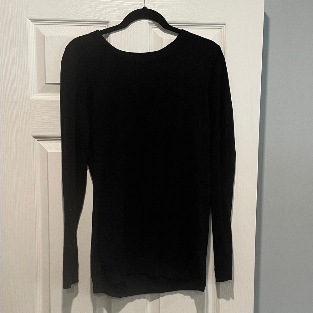 Market & Spruce Black Crew Neck Sweater